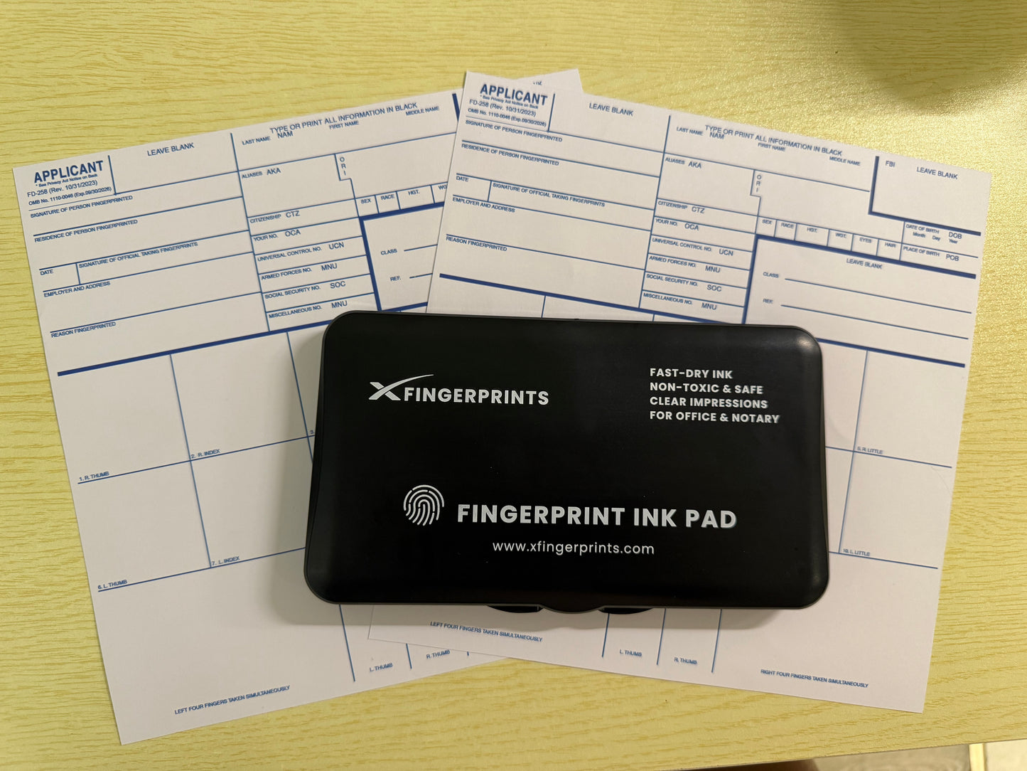 Fingerprint Ink Pad – Black | Notary & ID Security Stamp